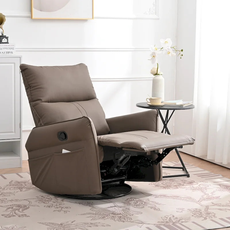 Petit fauteuil relax inclinable et pivotant avec assise ultra-rembourrée