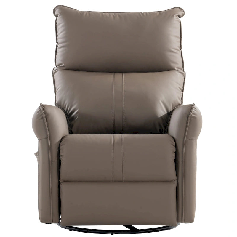 Small Rocking Swivel Recliner Chair with Overstuffed Seat