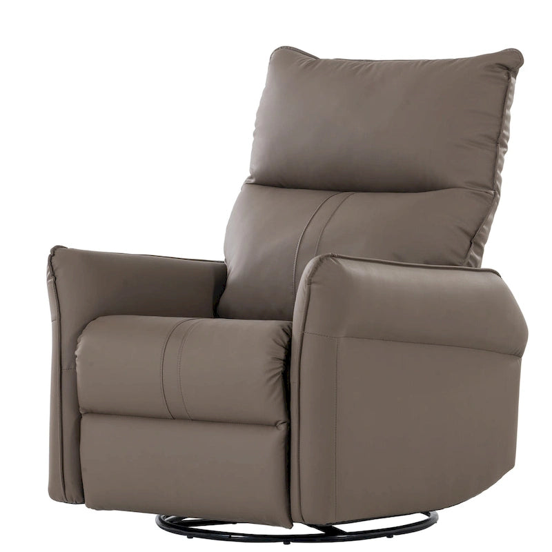 Small Rocking Swivel Recliner Chair with Overstuffed Seat
