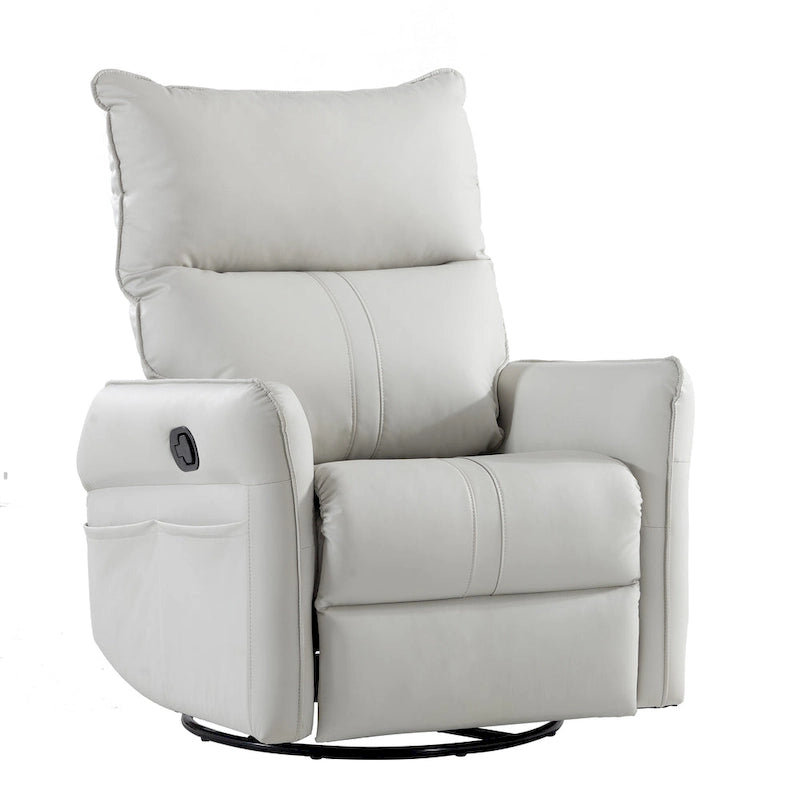 Small Rocking Swivel Recliner Chair with Overstuffed Seat