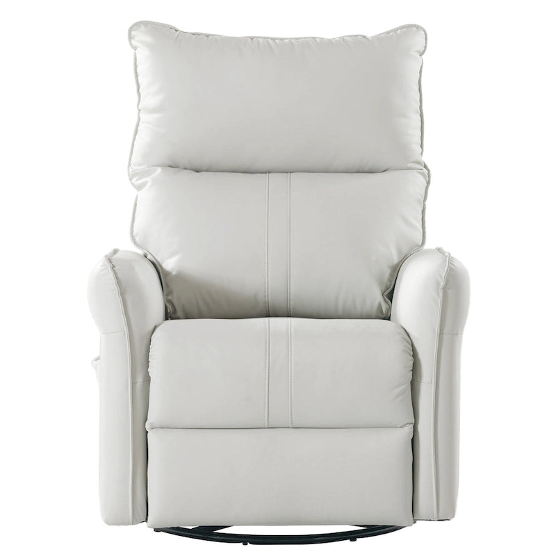 Small Rocking Swivel Recliner Chair with Overstuffed Seat