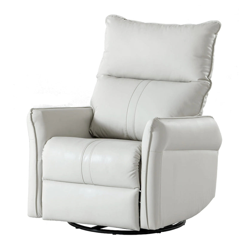 Small Rocking Swivel Recliner Chair with Overstuffed Seat