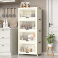 4-Tier Plastic Storage Bins with Lids & Wheels