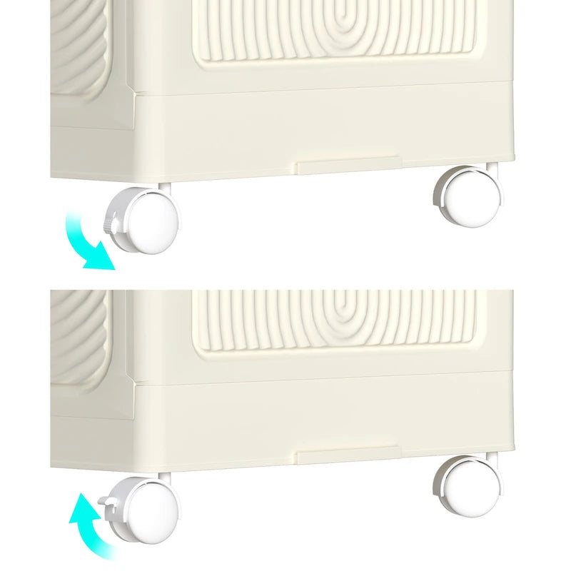 4-Tier Plastic Storage Bins with Lids & Wheels