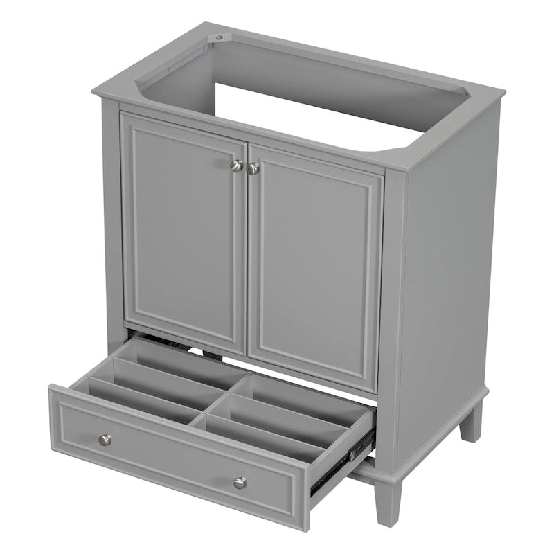 30" Bathroom Vanity Base Cabinet with Doors, Drawers & Adjustable Shelf