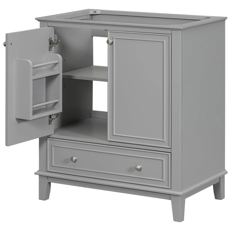 30" Bathroom Vanity Base Cabinet with Doors, Drawers & Adjustable Shelf