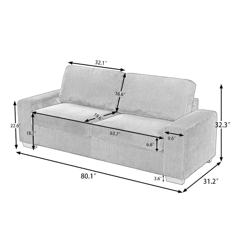 Classic 2-Seater Upholstered Sofa