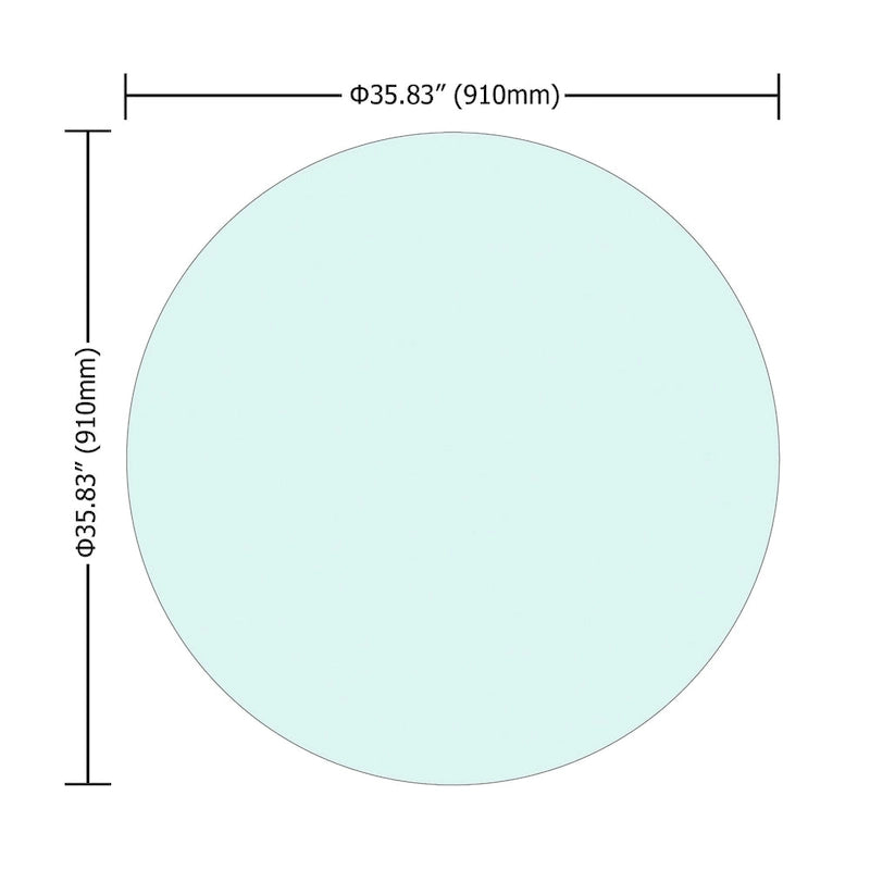 Round Tempered Glass Table Top with Polished Edge