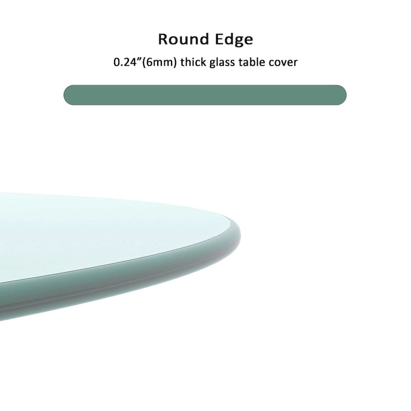 Round Tempered Glass Table Top with Polished Edge