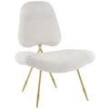 Upholstered Sheepskin Fur Lounge Chair