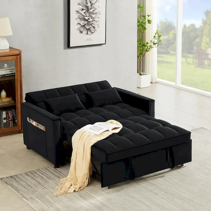 Convertible Loveseat Sleeper Sofa with 2 Pillows