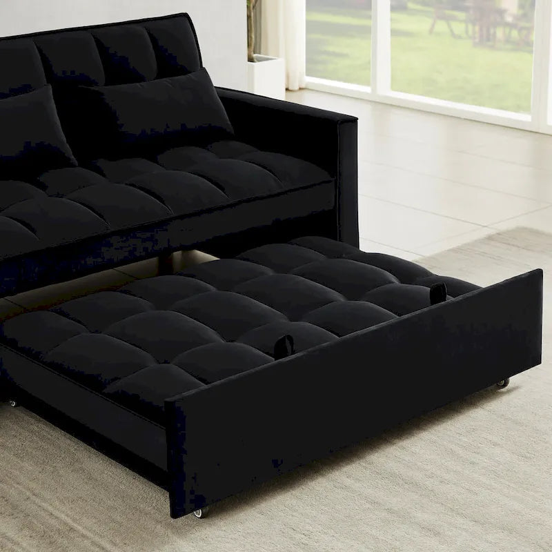 Convertible Loveseat Sleeper Sofa with 2 Pillows