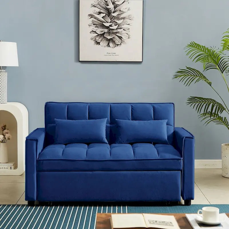 Convertible Loveseat Sleeper Sofa with 2 Pillows