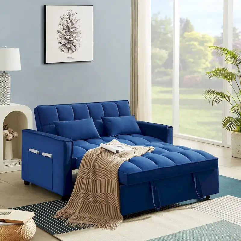 Convertible Loveseat Sleeper Sofa with 2 Pillows