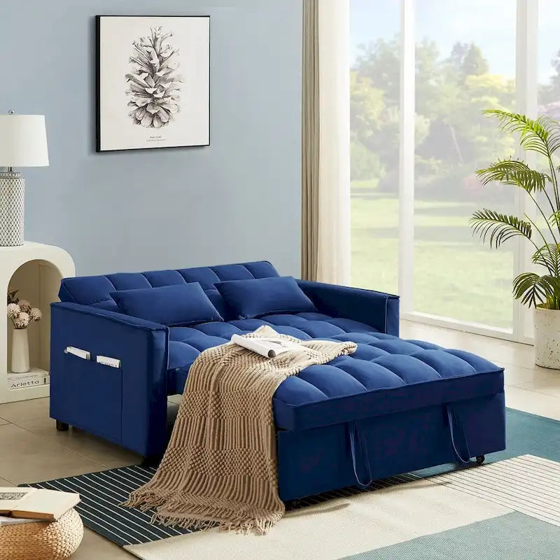 Convertible Loveseat Sleeper Sofa with 2 Pillows