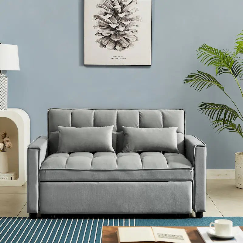 Convertible Loveseat Sleeper Sofa with 2 Pillows