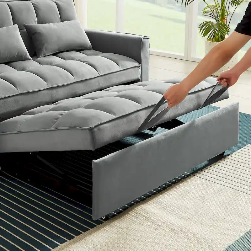 Convertible Loveseat Sleeper Sofa with 2 Pillows