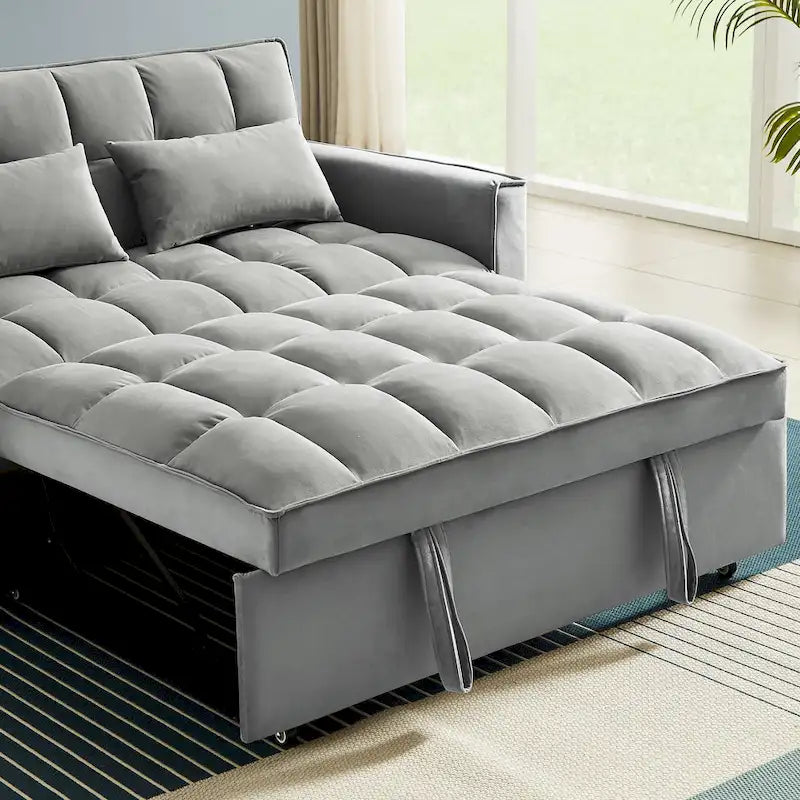 Convertible Loveseat Sleeper Sofa with 2 Pillows