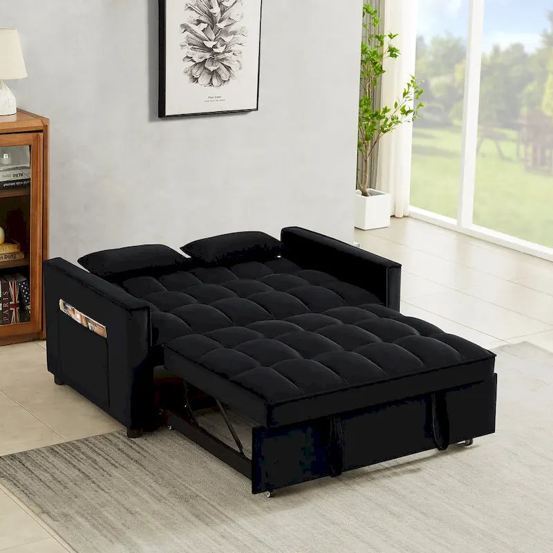 Convertible Loveseat Sleeper Sofa with 2 Pillows
