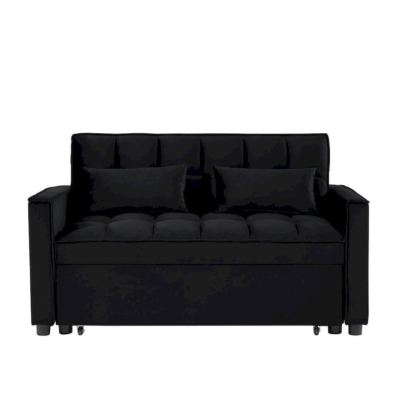 Convertible Loveseat Sleeper Sofa with 2 Pillows