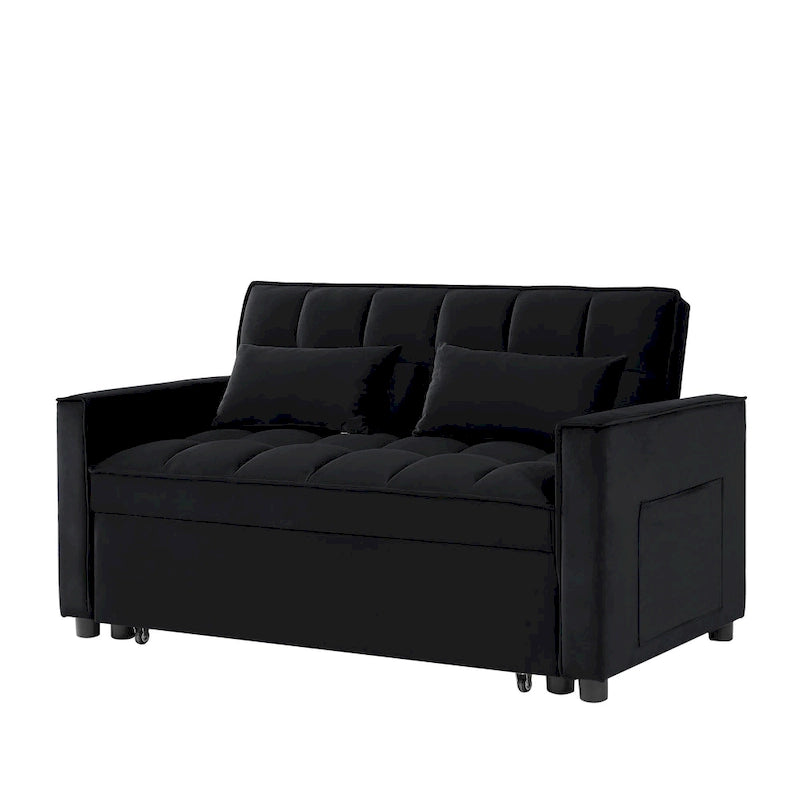 Convertible Loveseat Sleeper Sofa with 2 Pillows