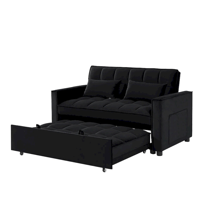Convertible Loveseat Sleeper Sofa with 2 Pillows