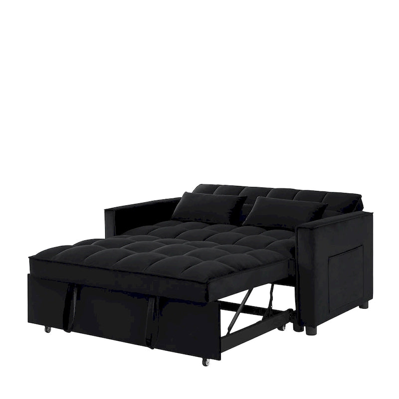 Convertible Loveseat Sleeper Sofa with 2 Pillows