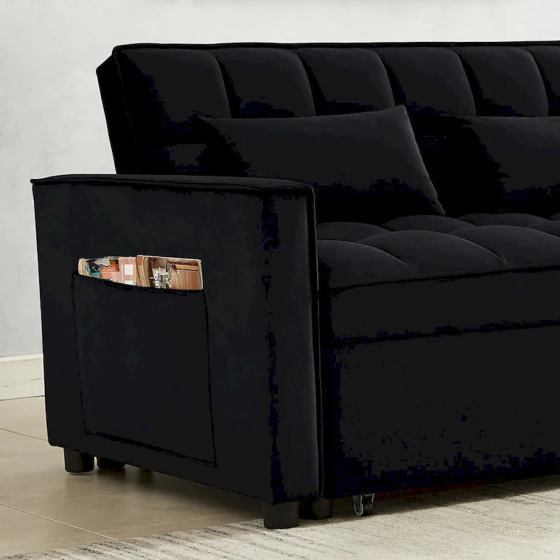 Convertible Loveseat Sleeper Sofa with 2 Pillows
