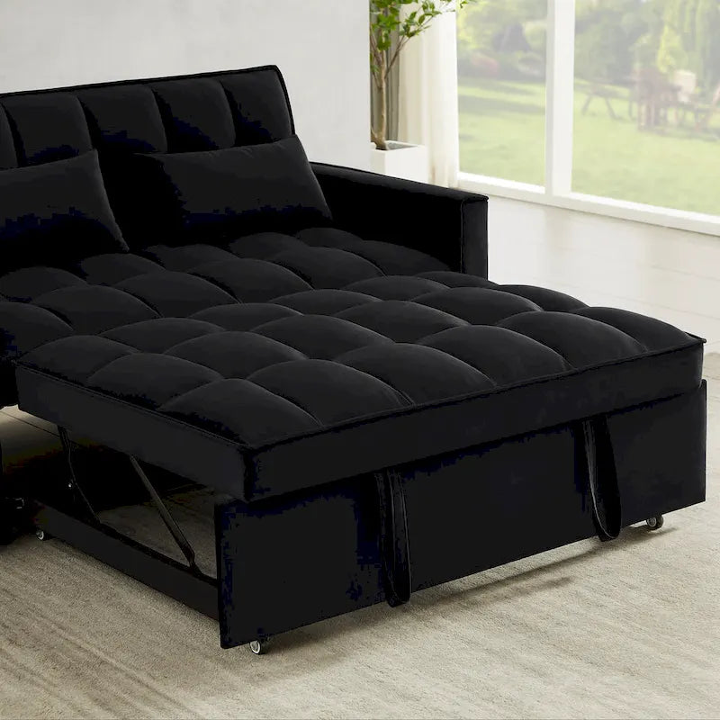 Convertible Loveseat Sleeper Sofa with 2 Pillows