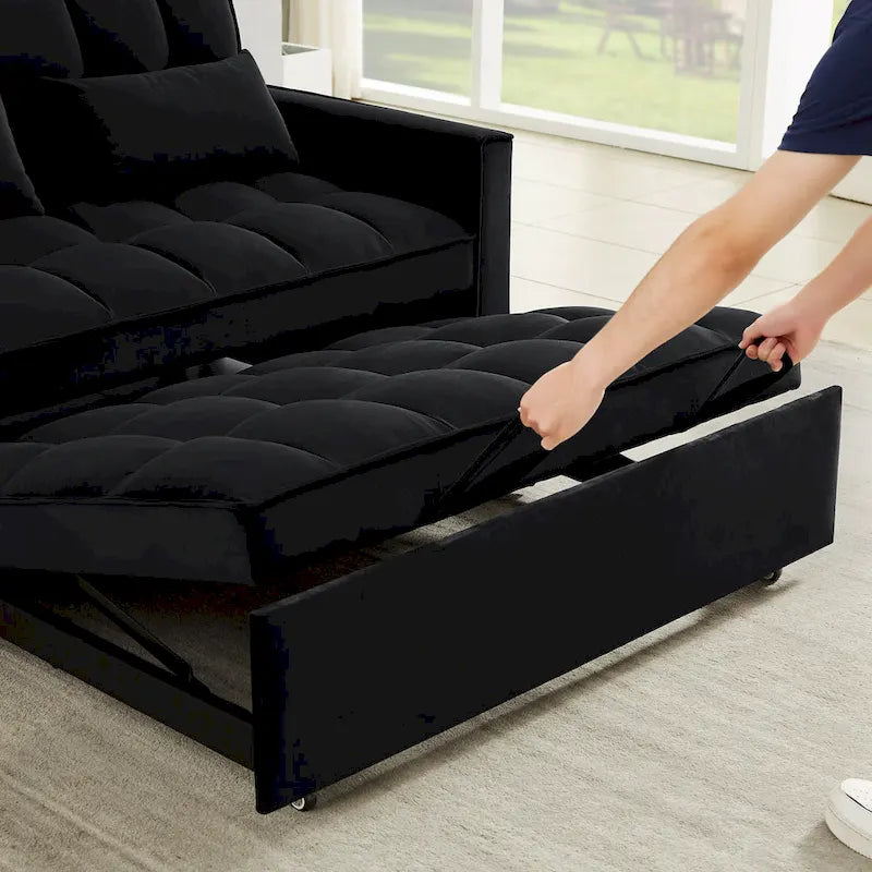 Convertible Loveseat Sleeper Sofa with 2 Pillows