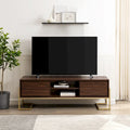 Contemporary Metal-Base 2-Drawer TV Stand