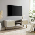 60" TV Stand with Rattan Doors