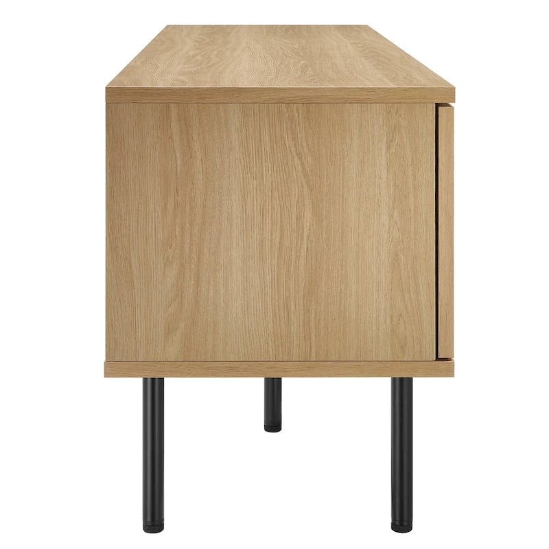 60" TV Stand with Rattan Doors