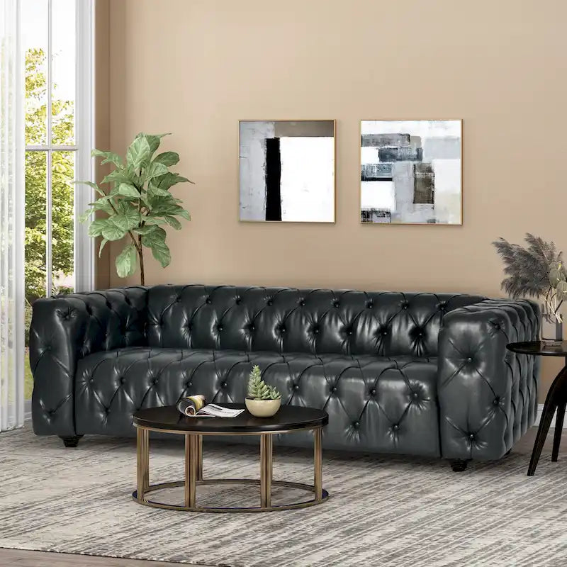 Transitional Deeply Tufted Sofa
