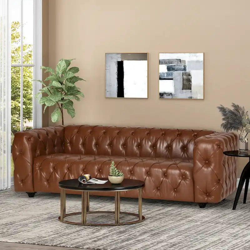 Transitional Deeply Tufted Sofa