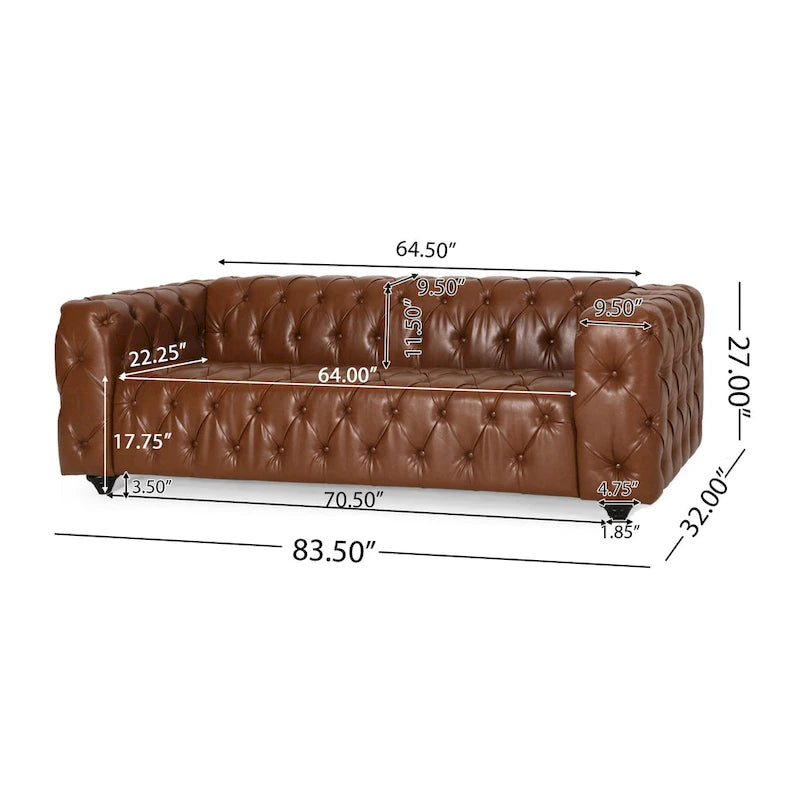 Transitional Deeply Tufted Sofa