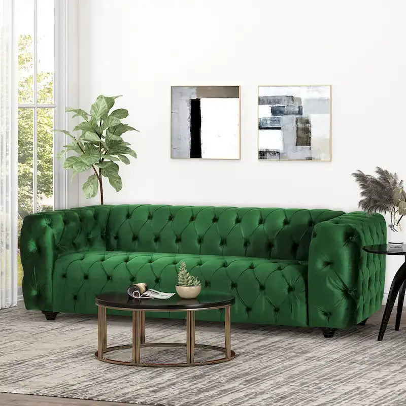Transitional Deeply Tufted Sofa