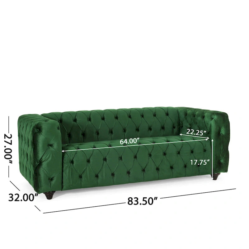 Transitional Deeply Tufted Sofa