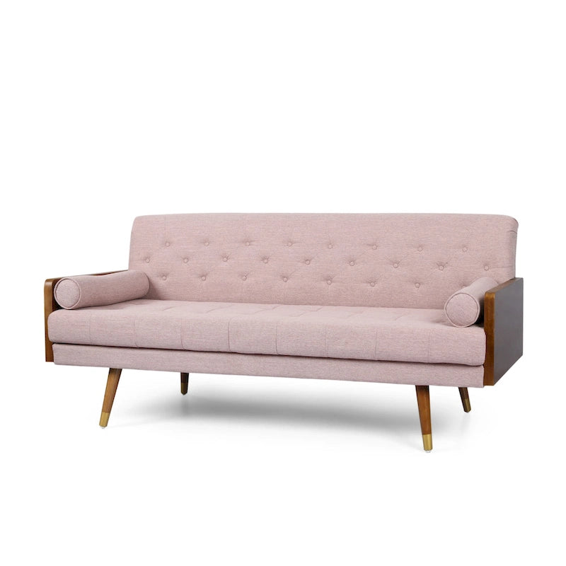 Mid-century Modern Tufted Fabric Sofa