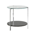Chrome End Table with Glass Top