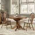 Antique Honey Distressed Pedestal Table - Brown