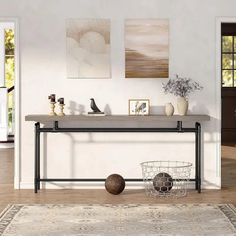 Table console étroite de 180 cm pour entrée, salon et couloir