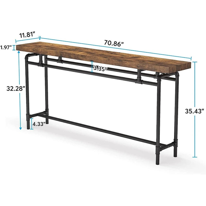 70.9" Narrow Console Table for Entryway, Living Room & Hallway