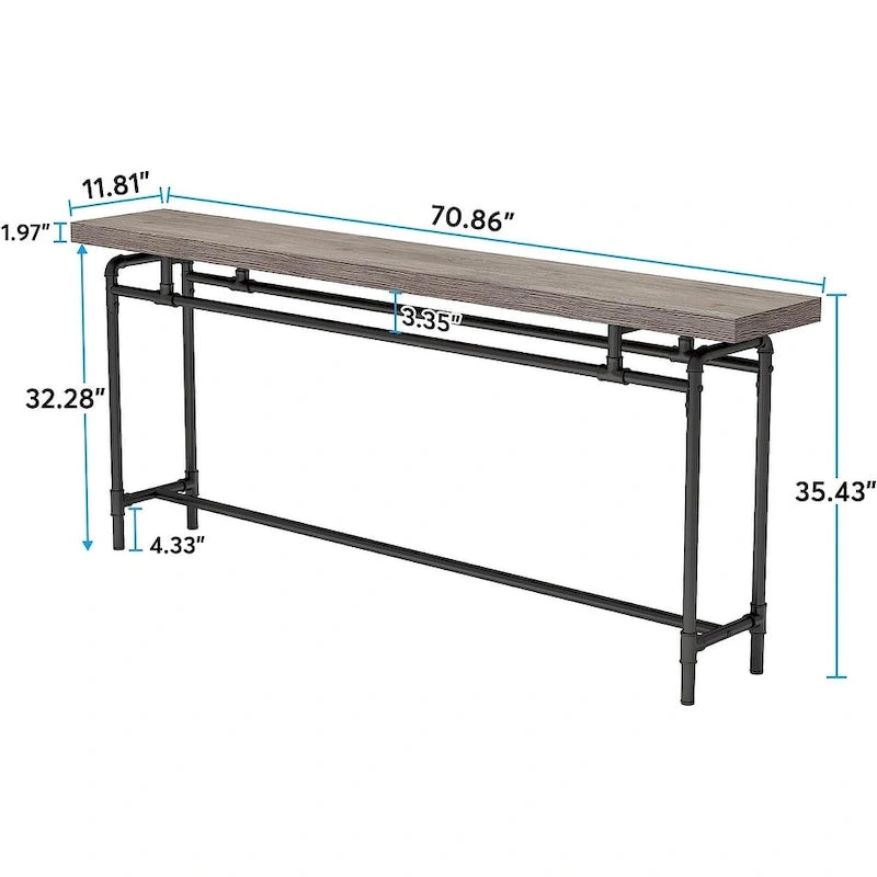 70.9" Narrow Console Table for Entryway, Living Room & Hallway
