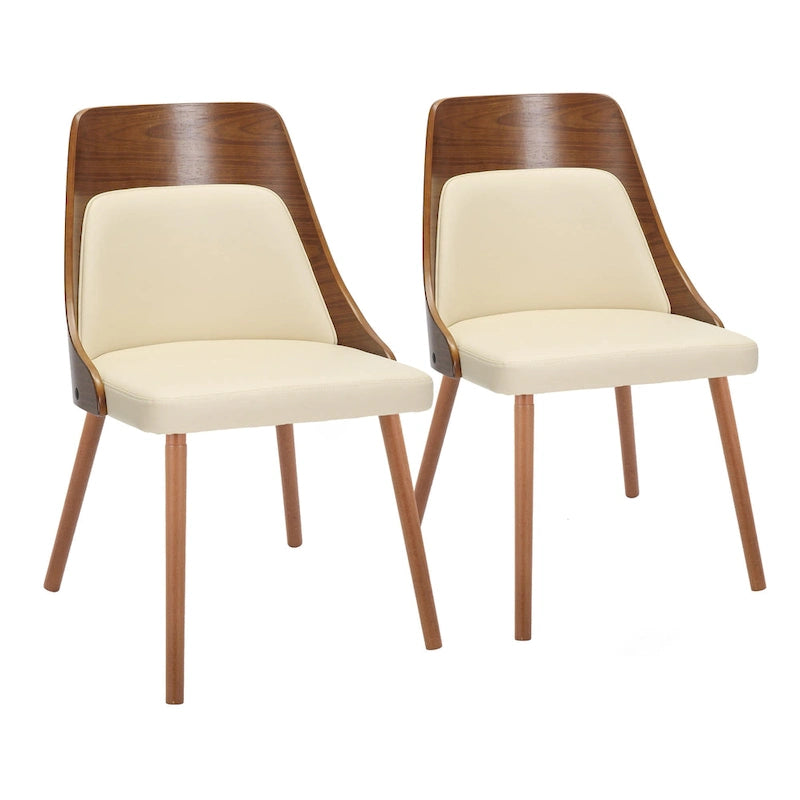 Mid-Century Chair with Tapered Wood Legs - Set of 2