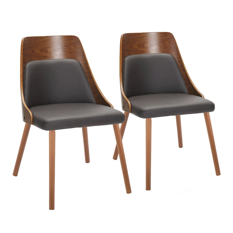 Mid-Century Chair with Tapered Wood Legs - Set of 2