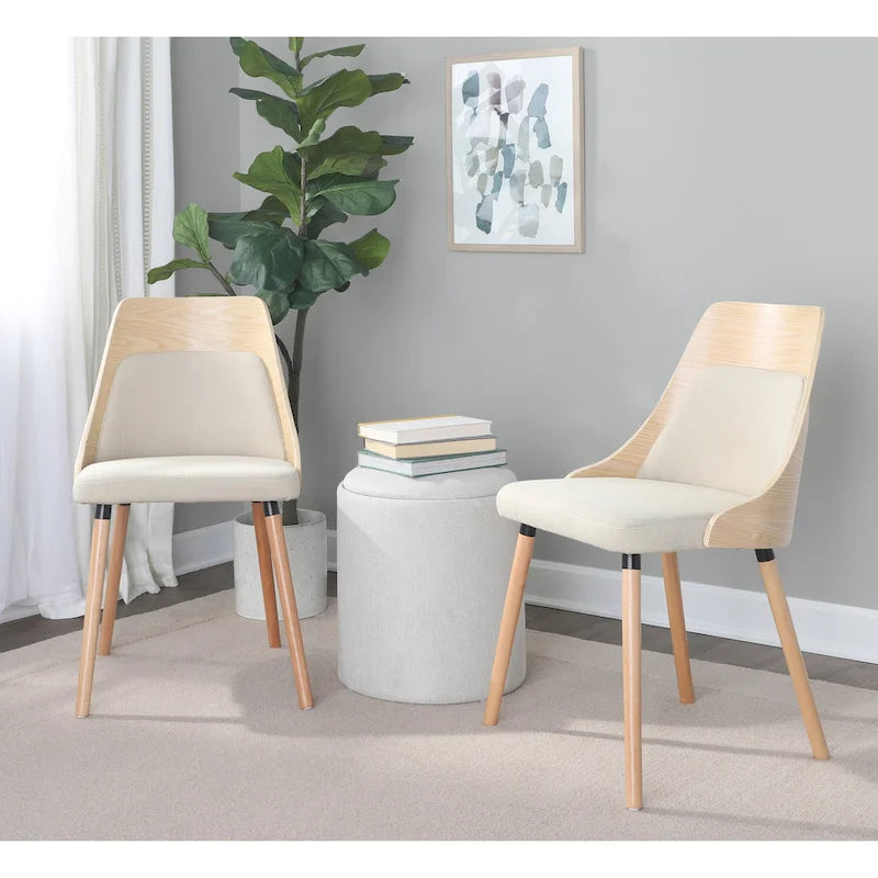 Mid-Century Chair with Tapered Wood Legs - Set of 2