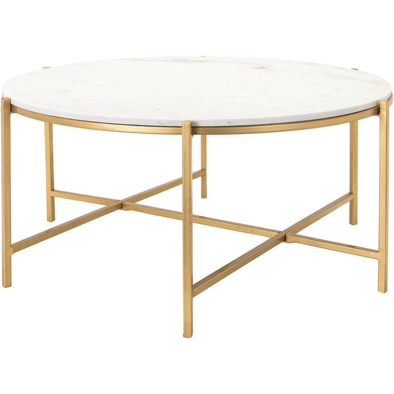 Marble and Matte Metal Modern Handcrafted Center Table