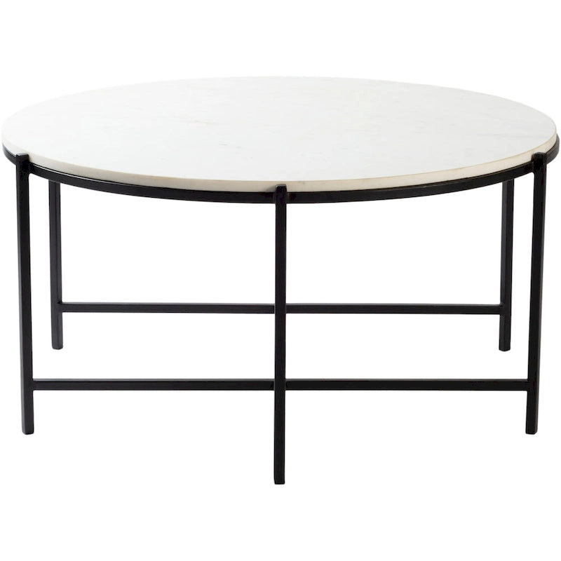 Marble and Matte Metal Modern Handcrafted Center Table