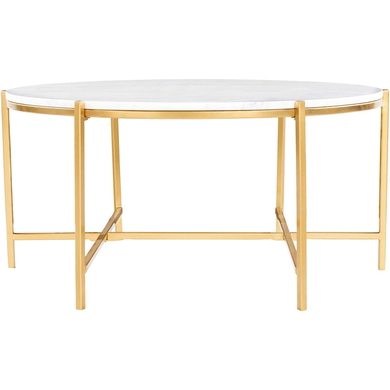 Marble and Matte Metal Modern Handcrafted Center Table